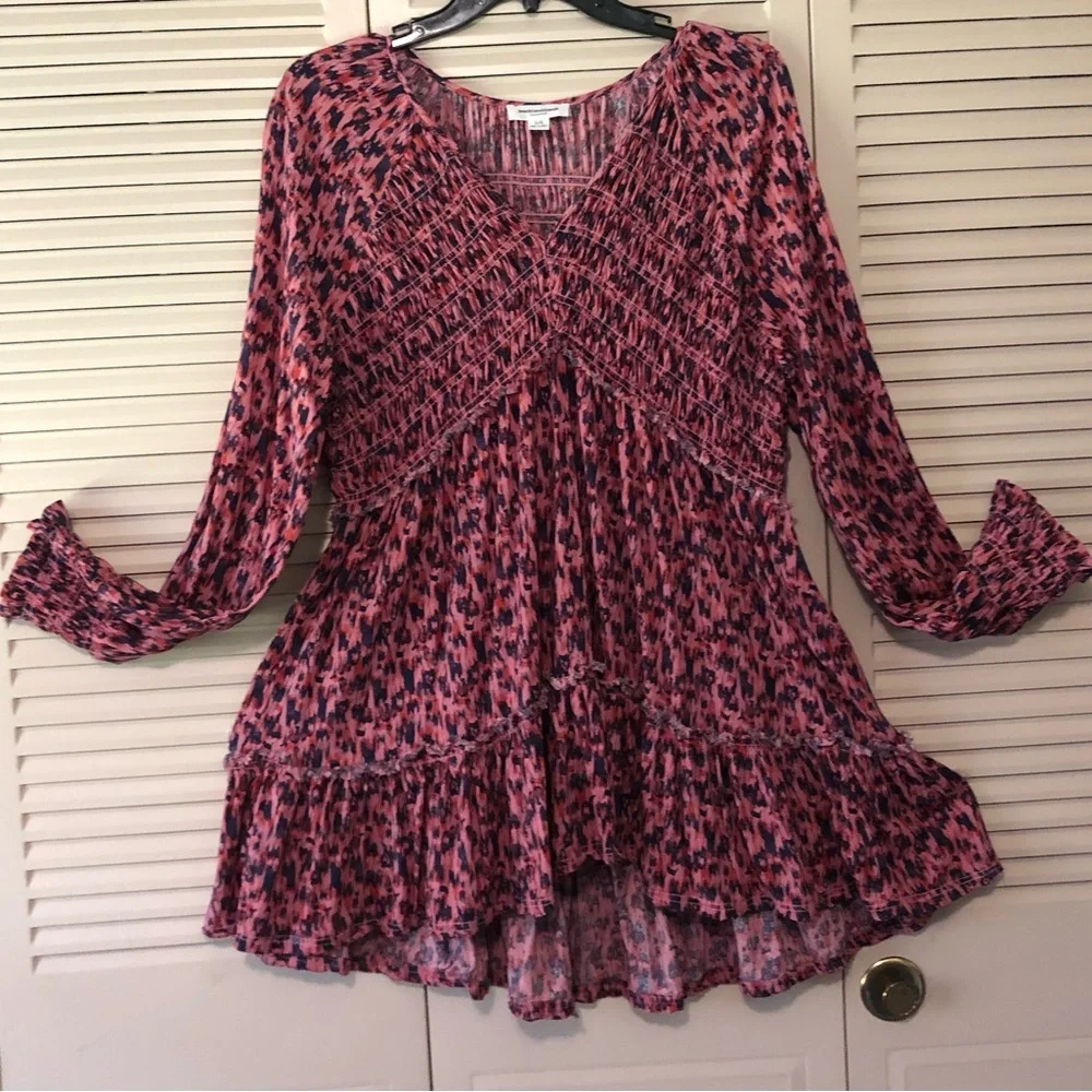 BeachLunchLounge Collection Long Sleeve Ladies Tunic Top Size Large.